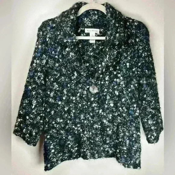 Susan Bristol Boucle Cardigan Jacket Wool Alpaca Mohair Blend Soft Size Medium - Picture 5 of 13